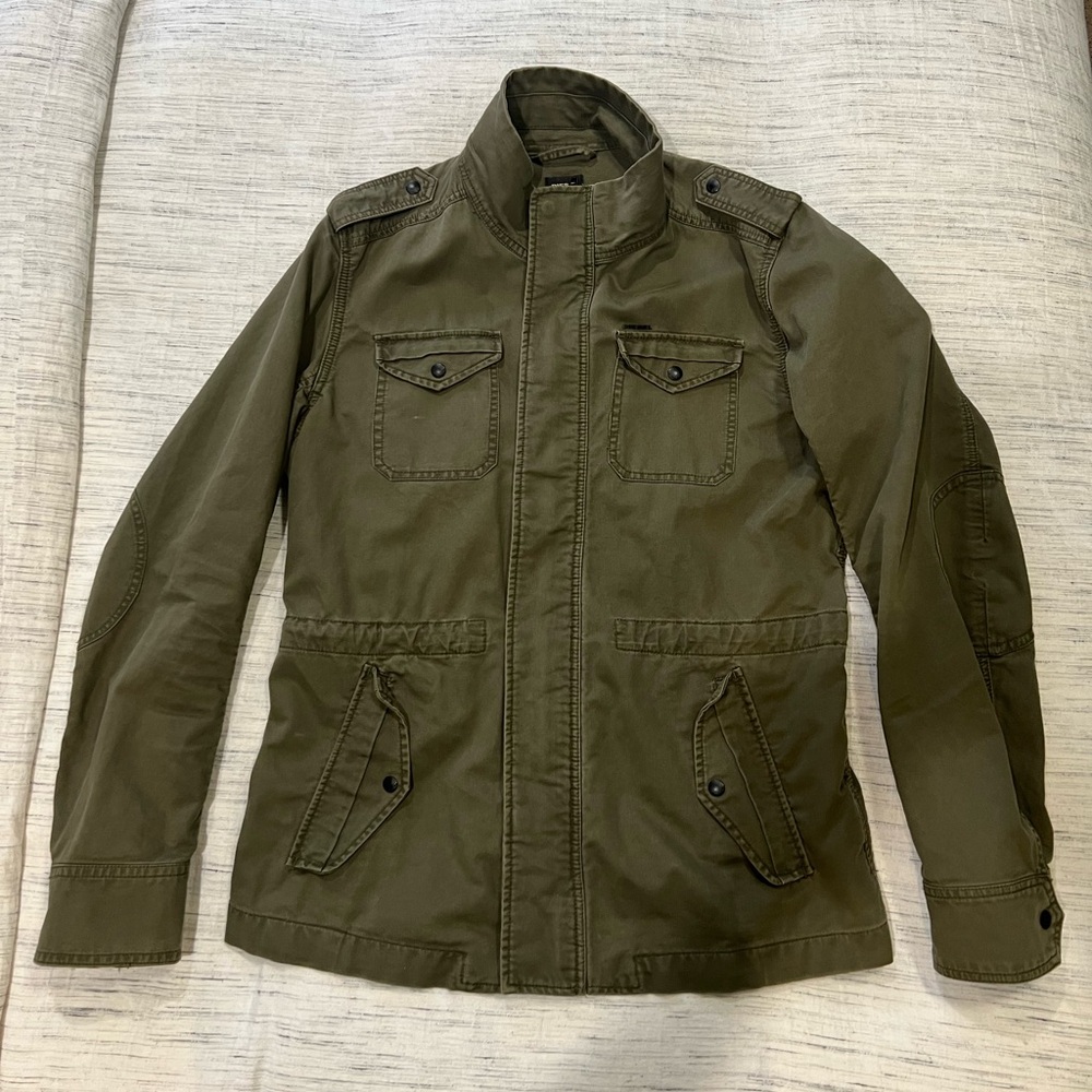 Diesel hip length coat in green size XL